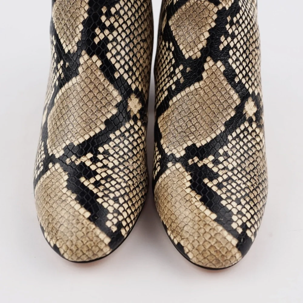 New J.CREW Size 8.5 Sadie Boots in Snake-Embossed Leather - Picture 4 of 7